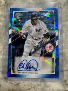 Estevan Florial 2021 Topps Chrome Sapphire Auto Autograph Rookie RC Yankees - Picture 1 of 4