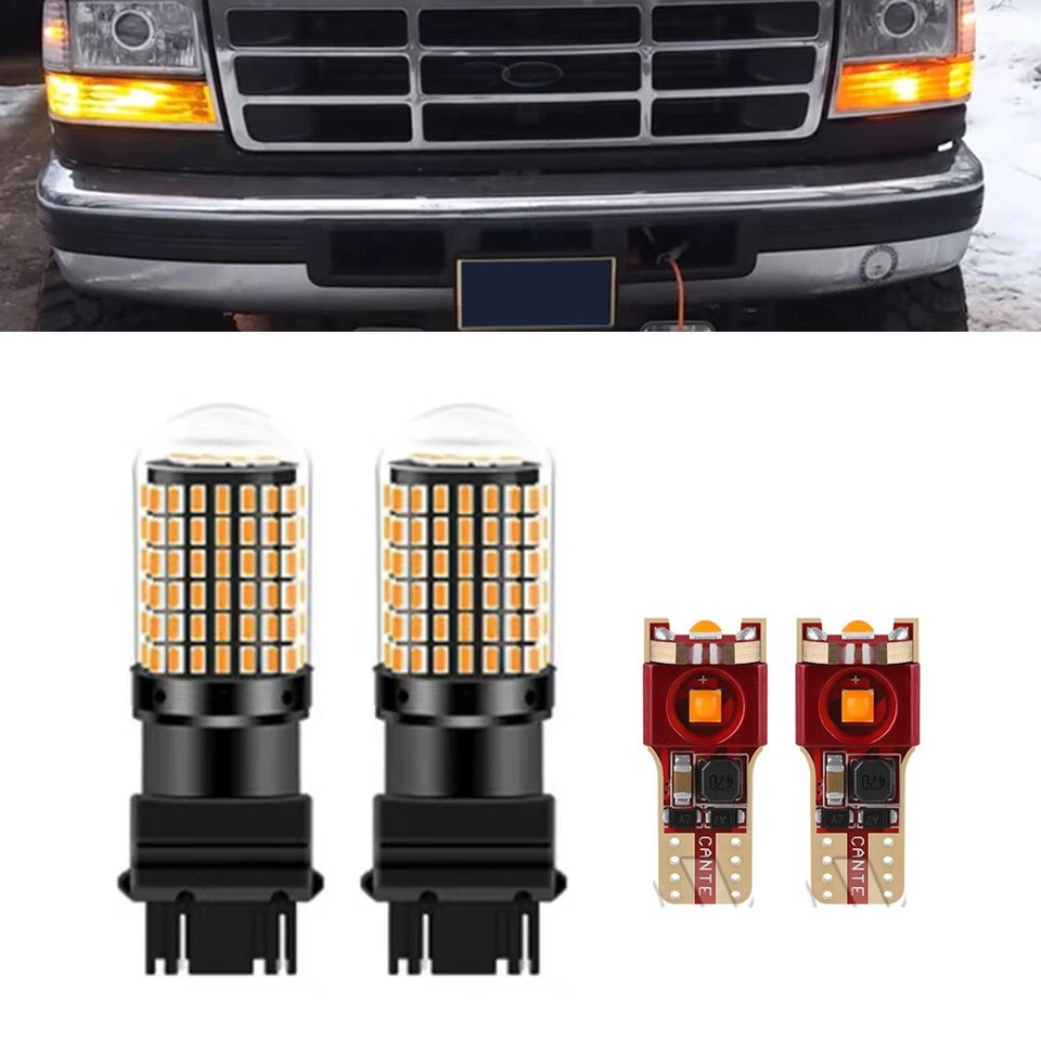 Señal de giro 3000K + bombillas LED indicadoras para Ford F150 F350 F250 1992-1996 Foto 1 de 1