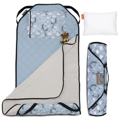 Alfombra para siesta de cuna Tot - Funda para ropa de cama de guardería preescolar con manta y almohada - A... Foto 1 de 4