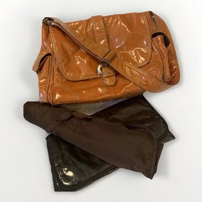 Kalencom Laminated Buckle Bag Orange Corduroy- Diaper Messenger Travel Overnight - Image 1 of 4