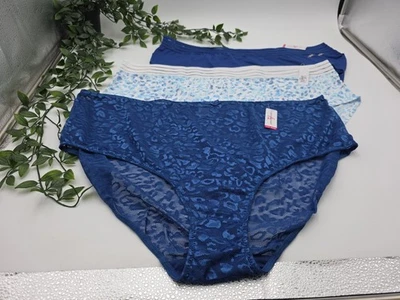 Bragas Ashley Stewart Plus 3pr nuevas con etiquetas talla 30/32 5X azul liso estampado animal 024 Foto 1 de 4