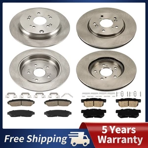 Front & Rear Disc Brake Rotors Ceramic Brake Pads for Acura RDX 10-12 Honda CR-V - Bild 1 von 16