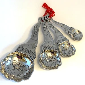 Ganz Weihnachtsmann Messlöffel Edelstahl Weihnachten 4 tlg Set NEU - Bild 1 von 2