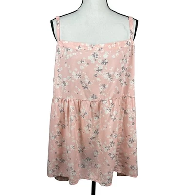 Camiseta sin mangas Babydoll Torrid para mujer talla grande 4 (4X) rosa floral cuello cuadrado nueva con etiquetas Foto 1 de 4