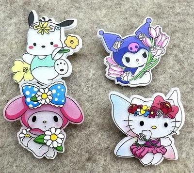 4 Cute Kawaii Resin Pins Brooch Cartoon Character Backpacks Clothing Accessories - Image 1 of 4
