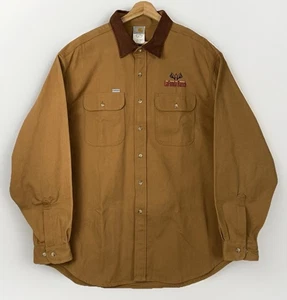 Camisa de Trabajo De Colección Carhartt Pato Lona Marrón Cuello Pana Para Hombre’s 2XL EE. UU. - Imagen 1 de 8