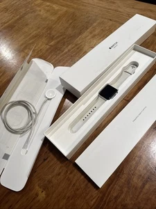 Apple Watch Series 3 GPS 42mm Silver Aluminum Case White Sport Band - MTF22LL/A - Picture 1 of 5