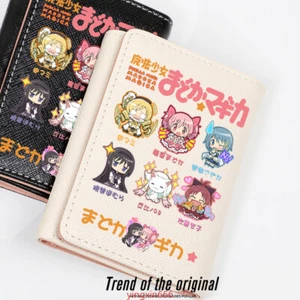 Puella Magi Madoka Magica Anime Black/White PU Leather Purse Short Wallet Gift - Picture 1 of 9