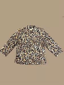 Giacca donna Chico's Addition taglia 0 (XS) cotone ghepardo stampa animalier cerniera - Foto 1 di 4