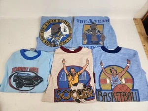Vintage 80's Boys Pajama Tops Lot Size M 12-14 ~ A-Team, Knight Rider, Sports - Picture 1 of 6