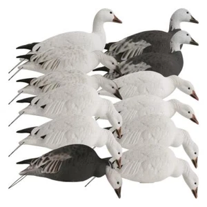 New Hardcore Rugged Series Full Body Snow Blue Goose Touchdown Decoys 12 Pack - Picture 1 of 15