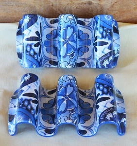 2 Prepara Melamin Kunststoff Taco Halter wendbar blau solide Blumen hält 3 Stück - Bild 1 von 14