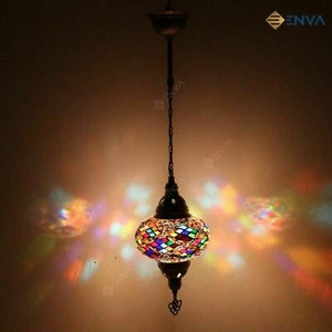 Lámpara colgante de techo de vidrio turco marroquí grande globo - LED gratis - Imagen 1 de 11