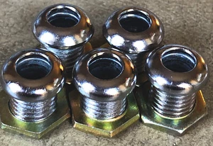 5- Drum Air Vent Grommet CHROME 7/16”W X 1/2” L Screw vent- NICE! - Picture 1 of 9