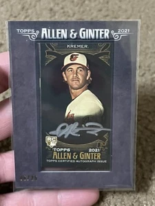 2021 TOPPS ALLEN & GINTER X MINI FRAME DEAN KREMER SILVER AUTO RC #06/25 ORIOLES - Picture 1 of 3