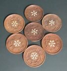 Carved Sheesham Wood Coasters Moasiac Floral Inlay Set Of 6