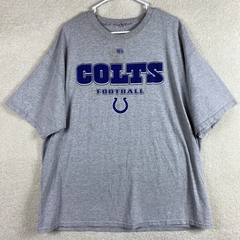 Indianapolis Colts Adult XL T Shirt NFL Adult Size XL Gray Indy Football Shirt Cover