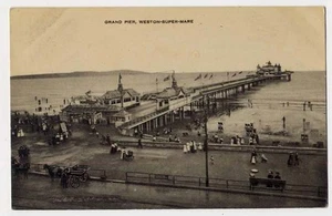 1930 Weston-Super-Mare Inglaterra Reino Unido Grand Pier FOTO REAL postal RPPC - Imagen 1 de 1