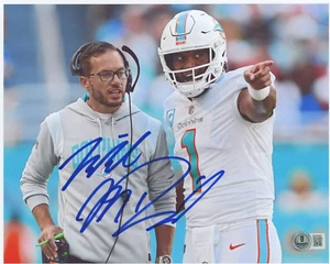 Mike Mcdaniel Signed 8x10 Photo Picture BAS Beckett COA Miami Dolphins Tua - Picture 1 of 1