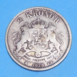 Sweden 2 Kroner 1878 - silver - Picture 1 of 2