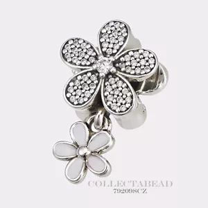 Authentic Pandora Silver Dazzling Daisy Duo CZ Dangle Bead 792098CZ 50% OFF SALE - Picture 1 of 1