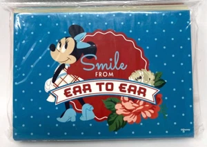 NUEVO Juego de Tarjetas de Nota Retro Guinga Floral Cereza Mickey & Minnie Mouse Parques Disney - Imagen 1 de 3
