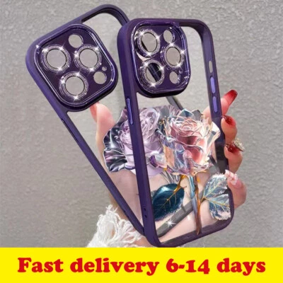fairy Rose Sparkling Shockproof Case For Apple iPhone 15 Pro Max 14 13 12 Foto 1 de 4
