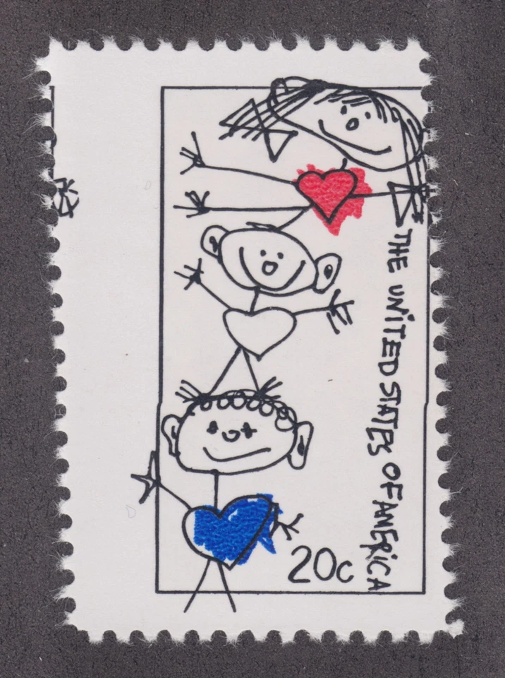US Sc 2104 MNH. 1984 20c Family Unity, Oblique MISPERF, ERROR - Image 1 of 1