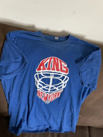 Henrik Lundqvist Rangers King Of New York Men’s Blue Shirt Size Medium Rare Cover