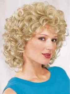 Short Fluffy Curly Blonde Layered Synthetic Hair Wig Women Natural Fashion UK - Picture 1 of 5