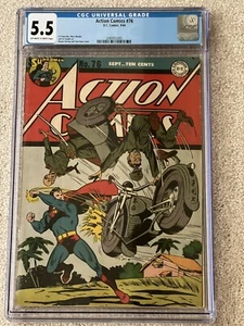 1944 D.C. Comics Action Comics #76 CGC 5.5 OW/W Superman Pacific War Cover - Picture 1 of 2