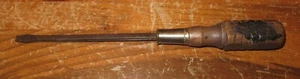 UNMARKED SQUARE SHANK WOOD HANDLED SLOTTED SCREWDRIVER 10-7/8" LONG - Picture 1 of 3