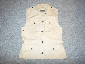 TRAVELSMITH CLASSIC TAN MENS SMALL HEAVY CANVAS SAFARI VEST K8 - Picture 1 of 3