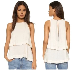 FREE PEOPLE Layers of Love Tunic Tank Cream Top Blouse Sleeveless Oversized XS - Picture 1 of 10