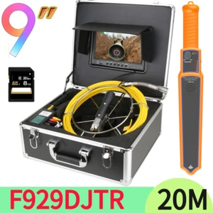 Cámara de video de inspección de tuberías de alcantarillado 9" monitor DVR medidor autonivelante 512HZ 20M - Imagen 1 de 18