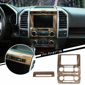 Central Control GPS Navigation Panel Trim Cover Wood Grain For Ford F150 2015-20 - Picture 1 of 8