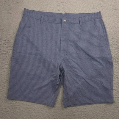 Shorts de golfe masculino FootJoy tamanho 38 listra horizontal azul poliéster elástico liso - Imagem 1 de 4