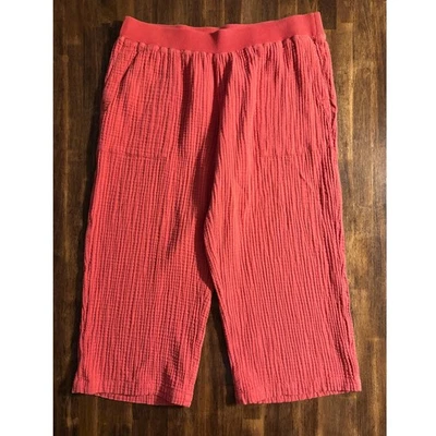 Pantalones para mujer J. Jill XL Petite 36 x 24 100 % algodón gasa tirar de pierna ancha recortados Foto 1 de 4