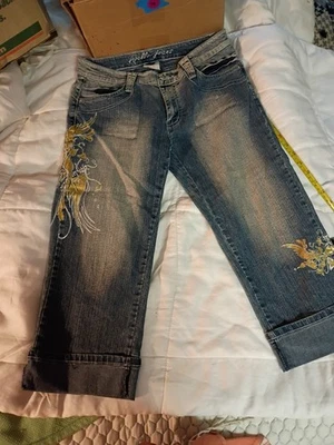 Jeans Apollo Bordados Bolsillos con Botones Botón Puños Talla 5/6 Azul Desteñido Foto 1 de 4
