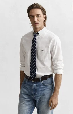 GANT Classic Regular Fit Solid Oxford White Shirt Size 16.5” - Image 1 of 4