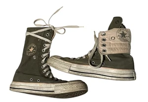 Converse All Star Chuck Tatlor Super High Tops ballerine Roll Tab 4,5 verde traforato - Foto 1 di 9