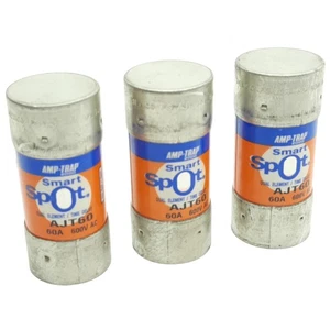 Lot of 3 Ferraz Shawmut AJT60 SmartSpot Amp-Trap Fuse Class J, 600VAC, 60A - Picture 1 of 8