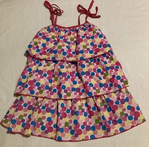 Izzy Bella Girl’s Colorful Polka Dots Tired Dress Size 4T Pink Fun Girly Cute - Picture 1 of 4