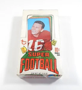 Caja de exhibición vacía de 10 centavos Topps Super Football 1970 - Imagen 1 de 5