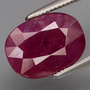 3.95Ct.Precious Gem Natural Purplish Red UNHEATED Ruby Winza,Tanzania - Picture 1 of 4