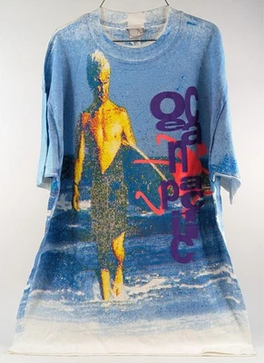 Vtg 90s Ocean Pacific OP Surfer T-Shirt Mens Large USA Made All Over Print Graph - Image 1 of 4