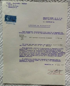 COMPAGNIE FABRE-SGTM~LETTRE de GARANTIE~M/S AMANDA~ABIDJAN-MARSEILLE~ JUIN1971_ - Foto 1 di 1