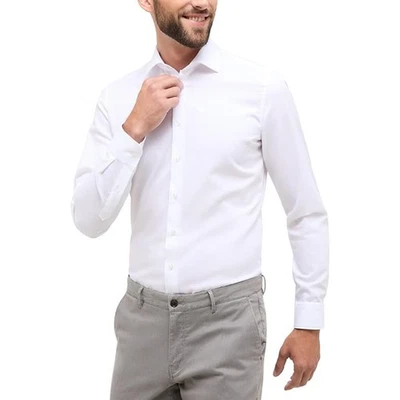 ETERNA CAMICIA UOMO NO STIRO SLIM FIT ART.1100 F170 BIANCO - Immagine 1 di 4
