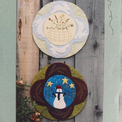 Bits & Pieces by Joan #228 Penny-Less Rugs Pattern Spring & Winter 12" Wool Felt - Image 1 of 4