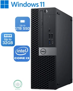 DELL OptiPlex Desktop PC i3,Up to 32GB RAM, 1TB NVME SSD,Windows 11 PRO,Wifi+BT - Picture 1 of 6